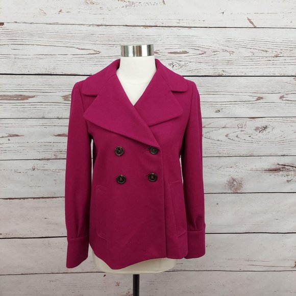 Banana Republic Jackets & Blazers - Banana Republic Double Breasted Pea Coat Purple XS